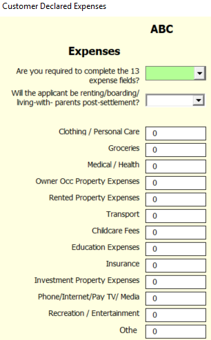 Living Expenses Living Expenses