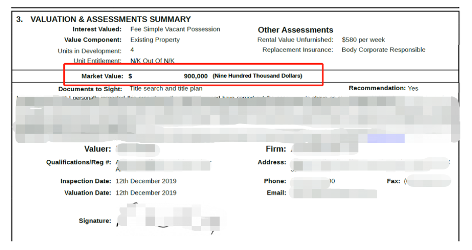 Valuation Assessments Summary Valuation Assessments Summary