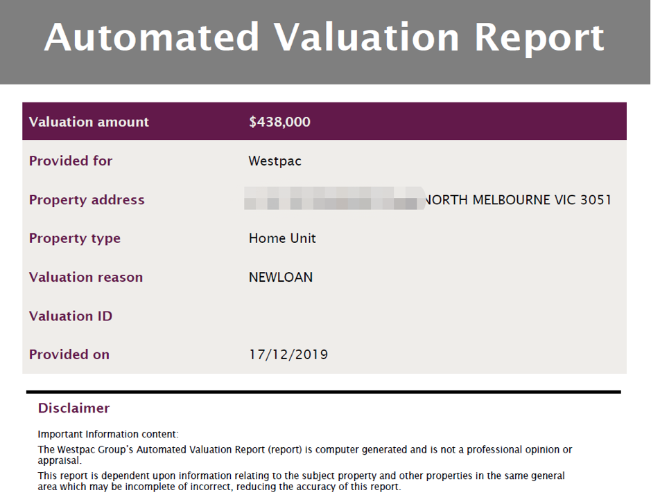 Automated Valuation Report Automated Valuation Report